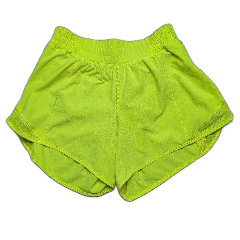Women's Lululemon Hotty Hot Shorts Size 6 Highlight Yellow Athletic Running Gym